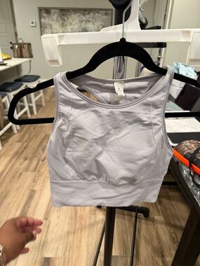 lululemon lavender high-neck sports bra crop
